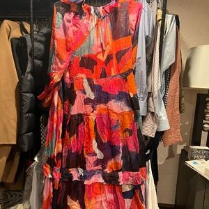 By Anthropologie Long-Sleeve Sheer Romantic Maxi Dress size XS